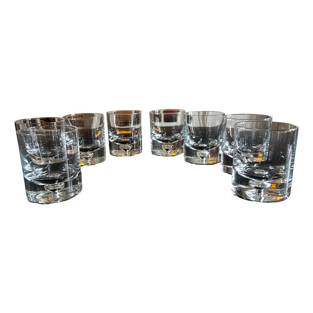 Vintage Scandinavian Crystal Glasses by Tapio Wirkkala, 1970s, Set of 8 For Sale