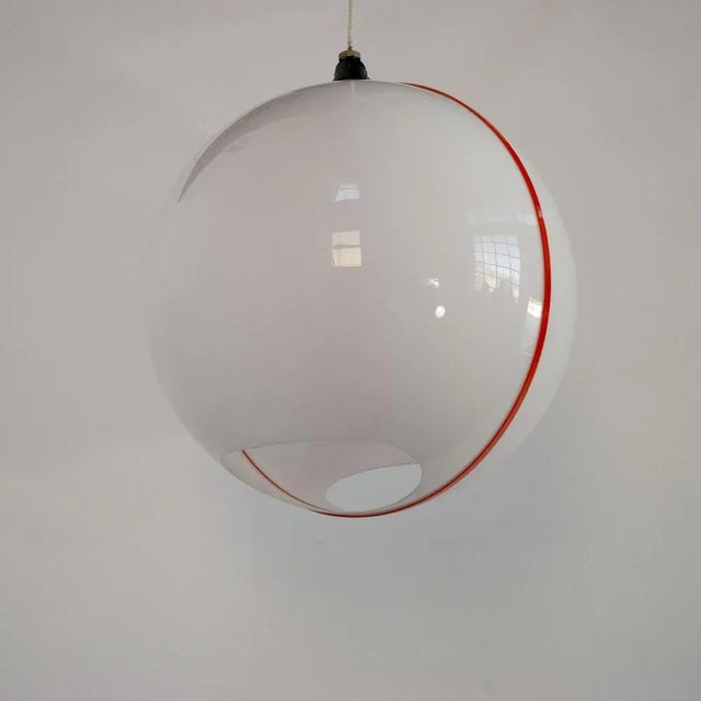 Mid-Century Modern Italian Space Age Style Plastic Suspension Lamp, 1970s For Sale - Image 3 of 7
