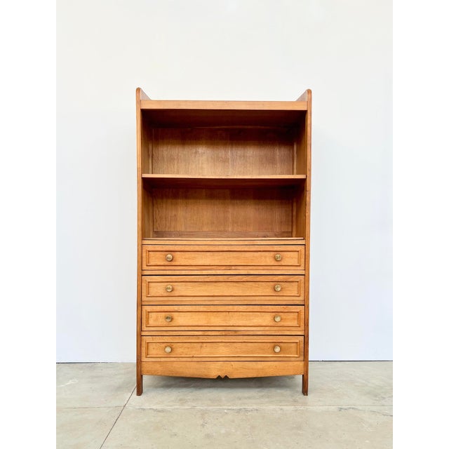 Vintage Oak Bookcase with Brass Drawers, 1950s For Sale - Image 16 of 17