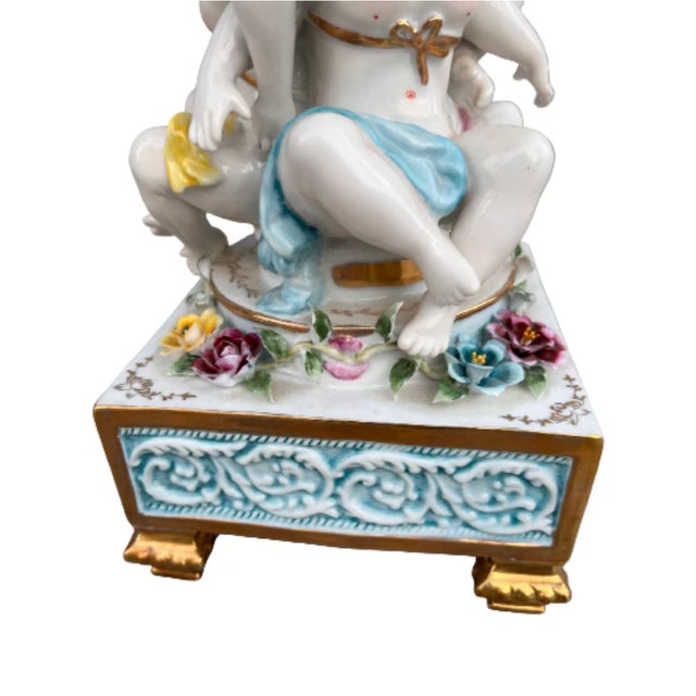 Ceramic Antique Karl Richard Klemm Style Porcelain Centerpiece Vase For Sale - Image 7 of 9