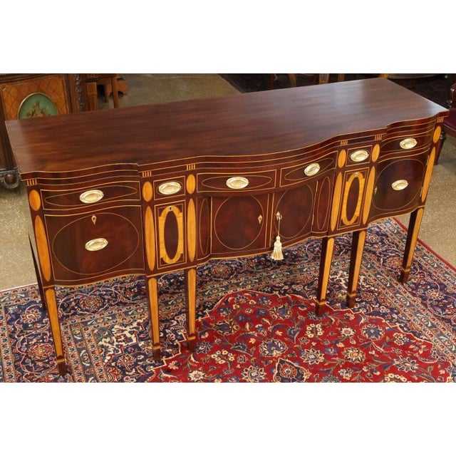 Traditional 1990s Kindel Masterworks Winterthur Collection Mahogany Inlaid Buffet Sideboard For Sale - Image 3 of 14