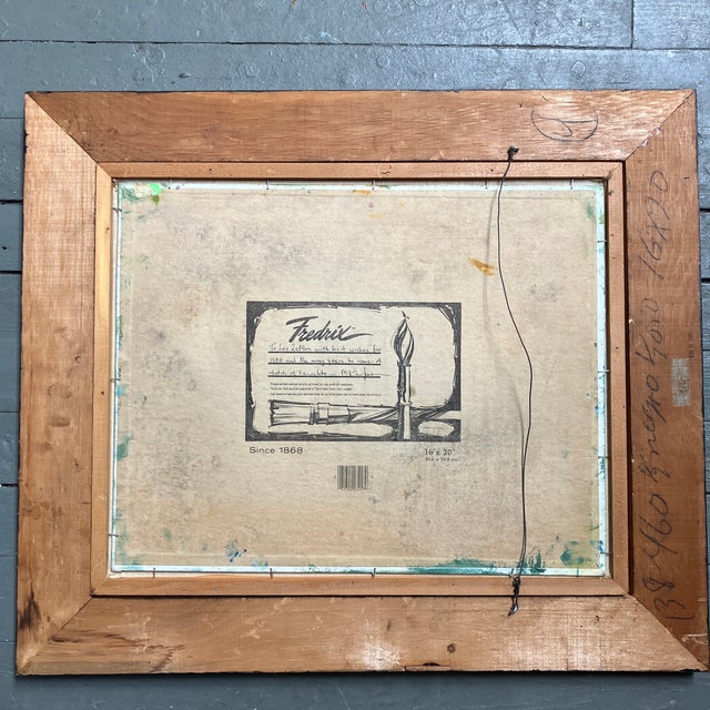 1980’s Original Impressionist/Abstract Sailboat Mooring Sausalito California Painting Vintage Carved Wood Frame Signed For Sale In Philadelphia - Image 6 of 7