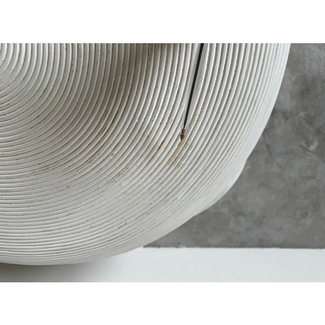 Gabriella Crespi Style Swivel Top Pencil Reed Rattan Round Coffee Cocktail Table For Sale - Image 9 of 12