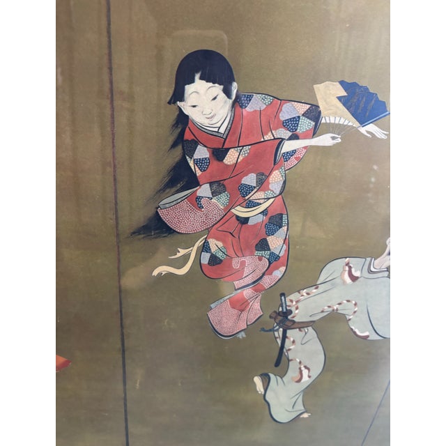 Printmaking Materials Late 20th Century Chinoiserie Samurai Wall Art Ll - A Pair For Sale - Image 7 of 10