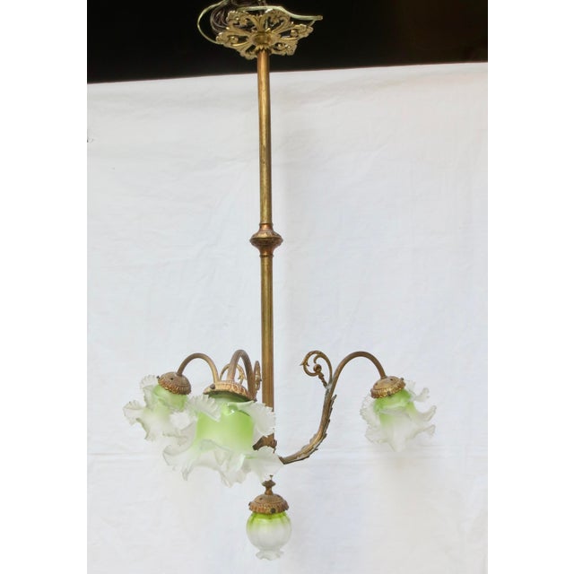1930s Art Nouveau Chandelier For Sale In New York - Image 6 of 9
