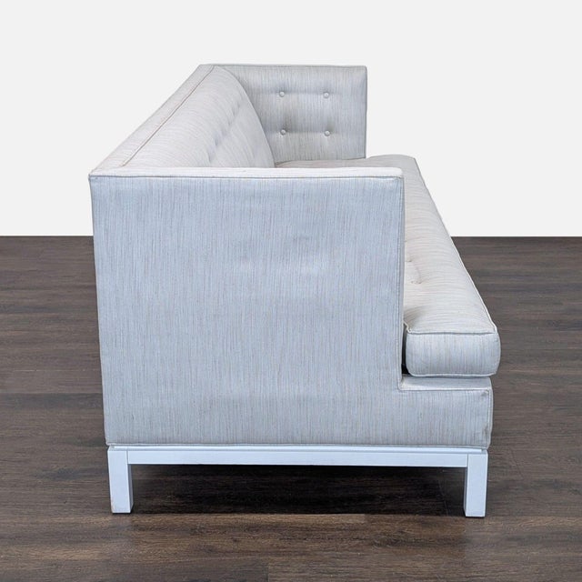 Jonathan Adler Jonathan Adler Modern 3-Seat Sofa in Light Grey Upholstery For Sale - Image 4 of 8
