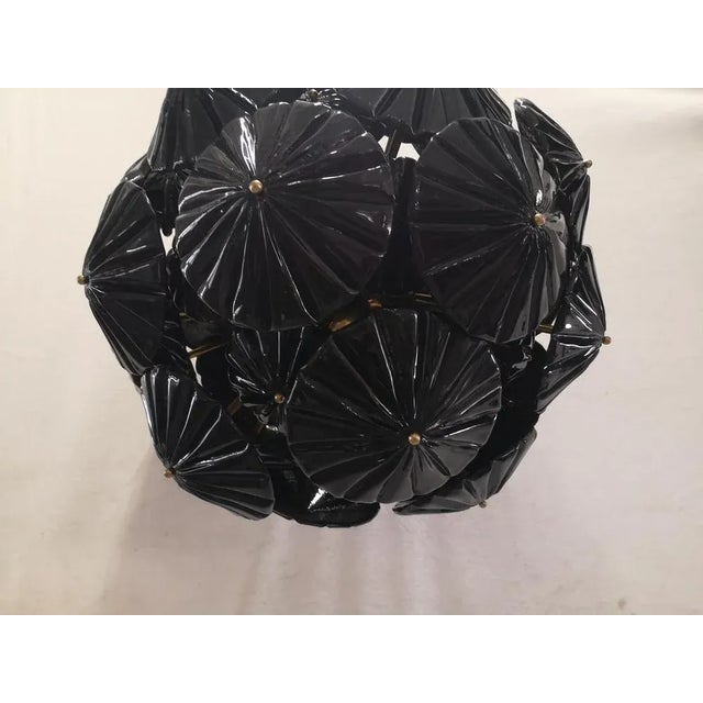 2000 - 2009 Mid-Century Black Murano Art Glass Sputnik Chandelier, 2000 For Sale - Image 5 of 10