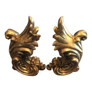 1990s Sterling Industries Gilt Bookends- a Pair For Sale