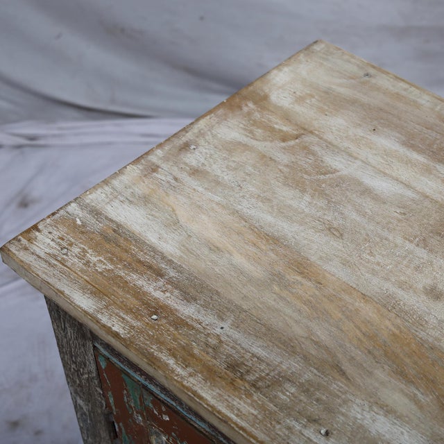 Indian Nightstand Made From Antique Indian Teakwood Architectural Elements For Sale - Image 3 of 8