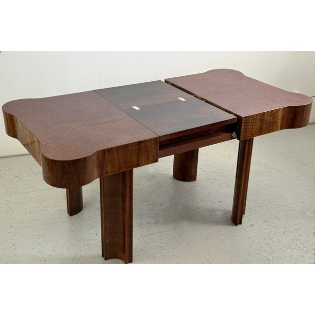 Art-Deco Walnut Folding Dining Table, 1930s For Sale - Image 6 of 12