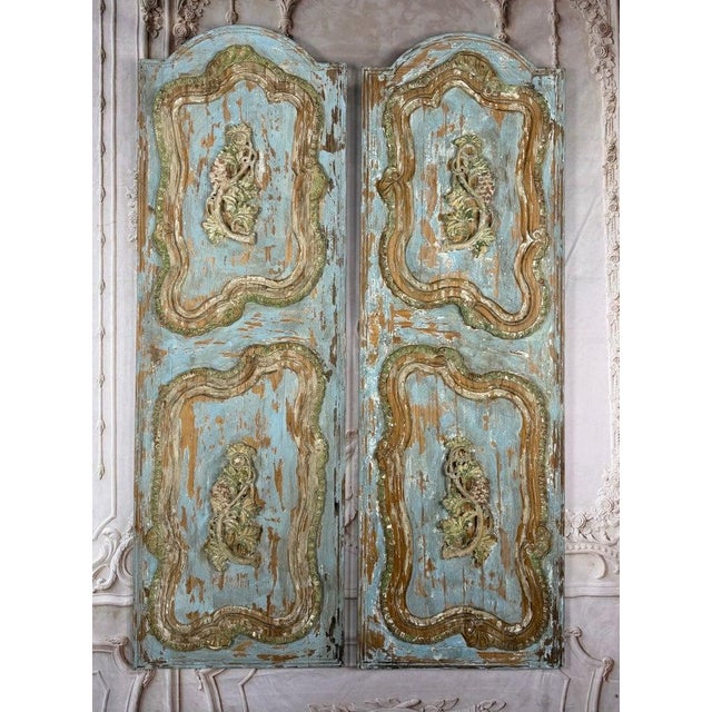 19th Century French Louis XV Rococo Doors With Distressed Wood Finish For Sale In Los Angeles - Image 6 of 18