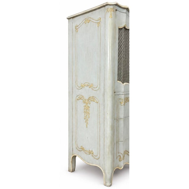 French French Louis XV Style John Widdicomb Tall Swedish Blue Lingerie Chest Commode For Sale - Image 3 of 8