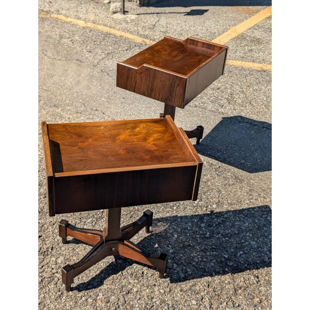 Mid-Century Rosewood Set of Side Tables by Claudio Salocchi for Sormani, 1960s, Set of 2 For Sale - Image 4 of 13