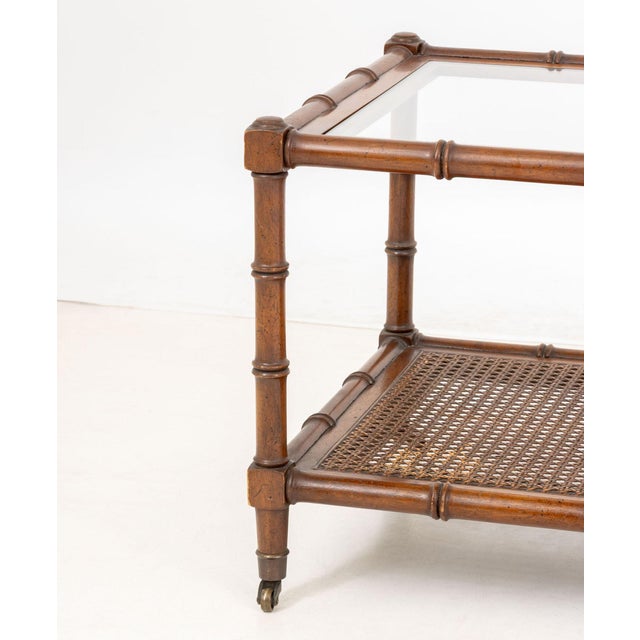 Mid-Century Modern Regency Style Faux Bamboo Side Tables, Pair For Sale - Image 3 of 6