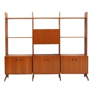 Bookcase with Wooden Uprights from A.V. Arredamenti Contemporanei, 1960s For Sale