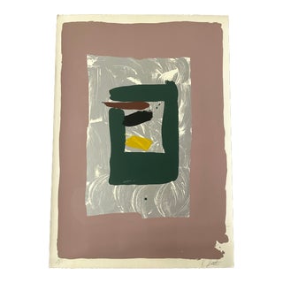 “Pink Square” by Kikuo Sato Original Silkscreen Print For Sale