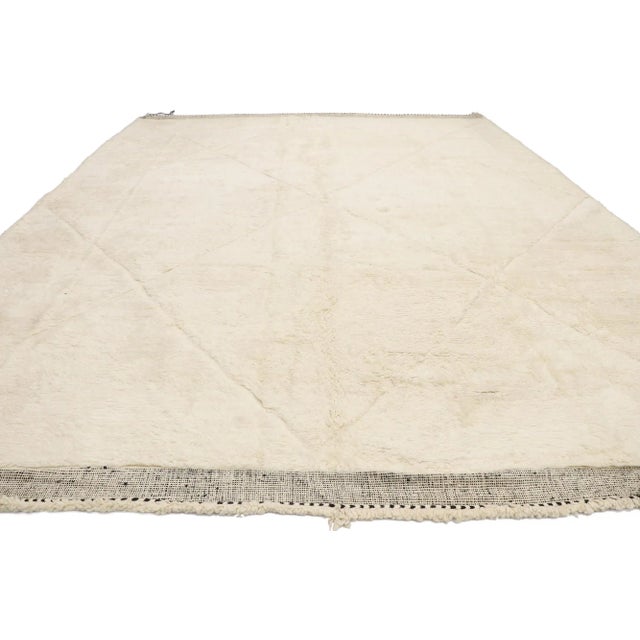 Contemporary Organic Modern Beni Mrirt Moroccan Rug - 10'06 X 12'01 For Sale - Image 3 of 9