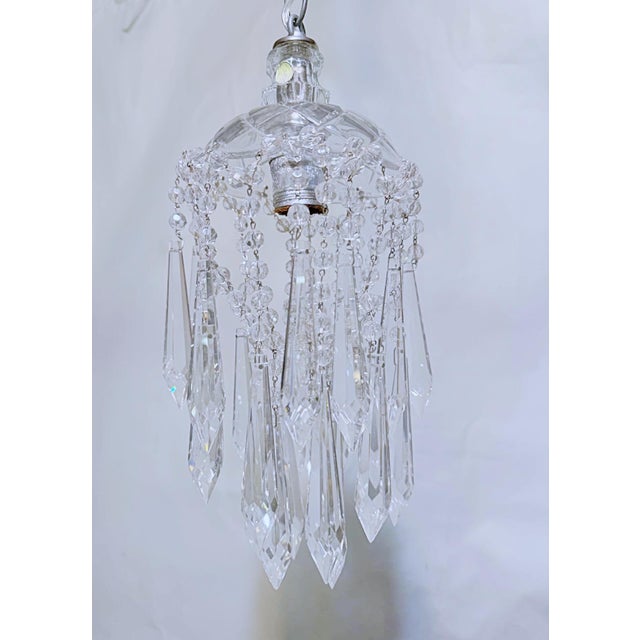 1950s Parachute Chandelier With Hand Cut Glass Dish For Sale - Image 9 of 9