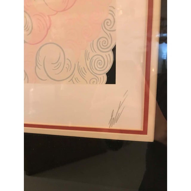 Pink Erte ‘French, 1892-1990’ the Trapeze For Sale - Image 8 of 9