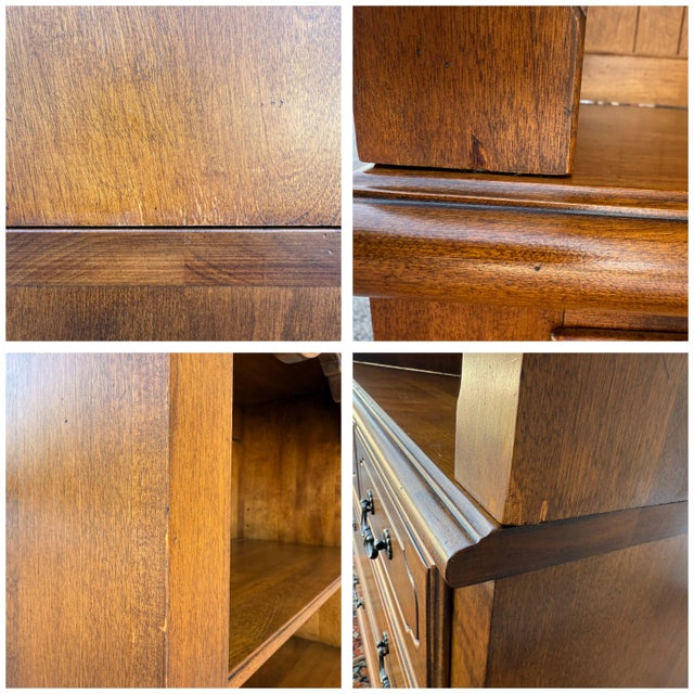 1990s Ethan Allen Country French Solid Birch 3 Drawer Chest & Bookcase Top in Fruitwood (26-9312 26-9311) For Sale - Image 14 of 15