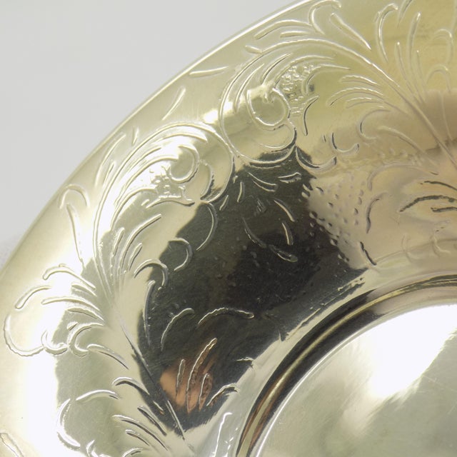 Small Vintage Italian Handmade Silver Bowl with Floral, Palermo, Sicily, Italy, 1970s For Sale - Image 6 of 10