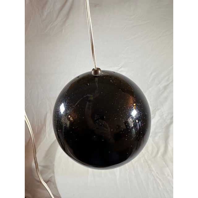 1960s 1960s Mid Century Modern Black Sparkle Powder Coat, Eyeball Pendant Lamp For Sale - Image 5 of 9