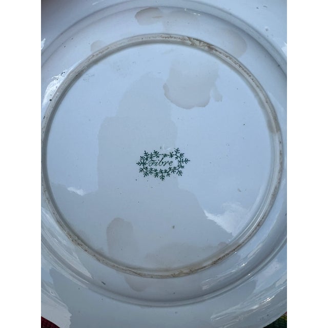 Circa 1830s Green Transferware Staffordshire Soup Plates, "Fibre" Pattern- Set of 7 For Sale - Image 10 of 12