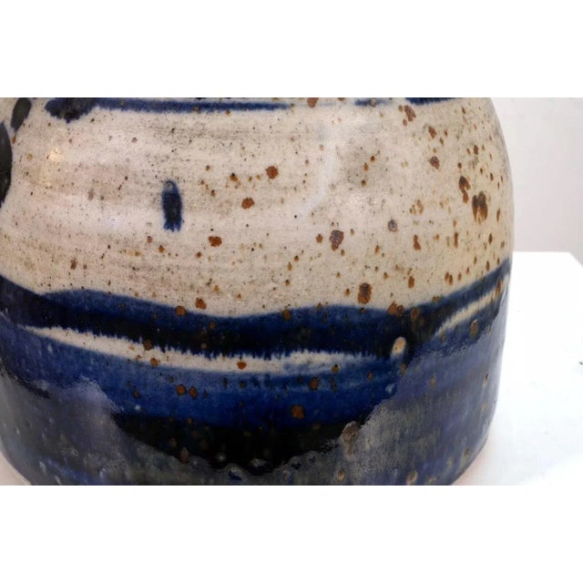 Blue John Glick Ceramic Stoneware Blue Covered Vessel Signed and Stamped For Sale - Image 8 of 9