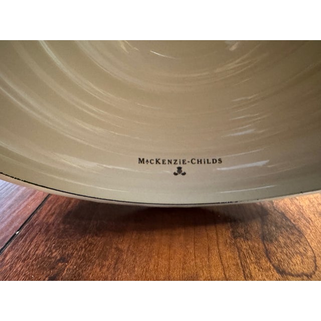 Large 16” MacKenzie-Childs Flower Market Pedestal Cake Stand W/ Courtly Check Base For Sale - Image 9 of 10