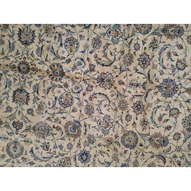 1970s Vintage Signed Shah Abbas Kashan Rug For Sale - Image 4 of 8