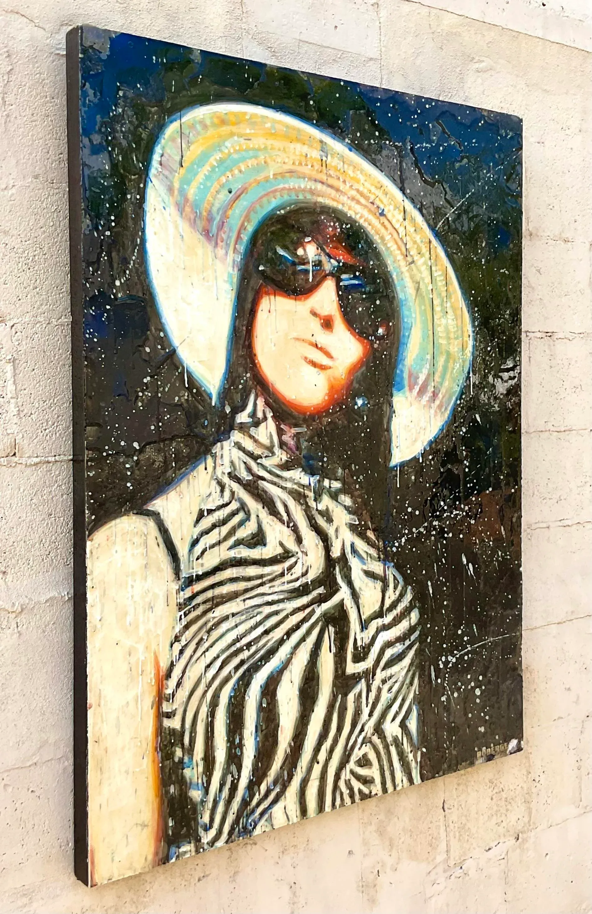 Vintage Signed Sylvan Roberge Encaustic & Pigmented Wax Painting