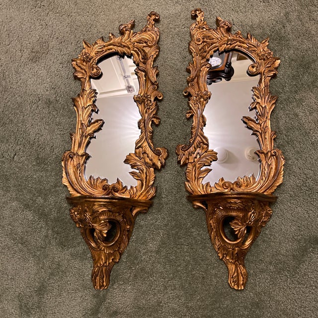 Rococo Louis XV Asymmetrical Wall Sconce Shelf - a Pair For Sale - Image 3 of 7