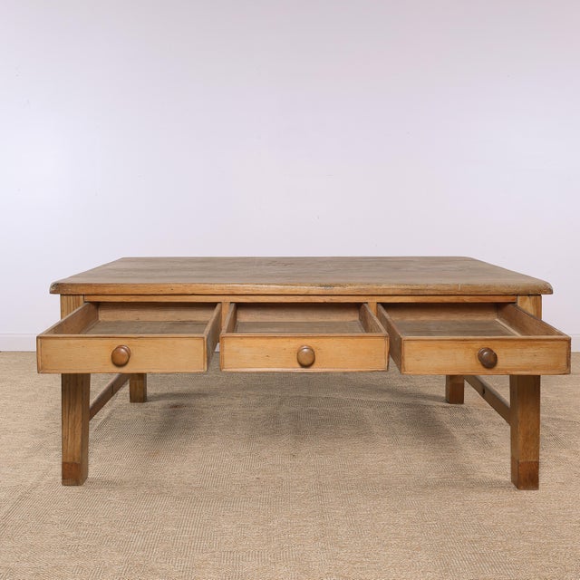 Farmhouse Antique English Pine Three-Drawer Farmhouse Table | Circa 1870 For Sale - Image 3 of 8