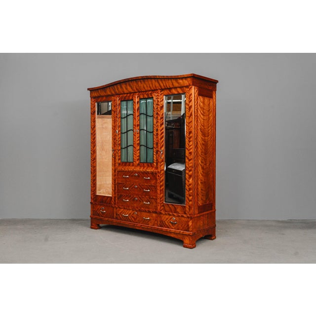 Brown Art Nouveau Wardrobe, Early 20th Century For Sale - Image 8 of 18