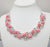 Vintage 1950s Rhodium Plated Pink Tutti Frutti Leaf Necklace For Sale - Image 4 of 8