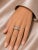 Art Deco 14K White Gold Garnet Champagne Diamond Belt Buckle Band Ring For Sale - Image 3 of 3