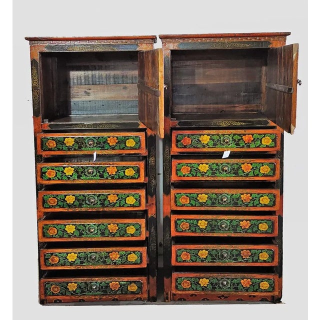 Late 19th Century Tibetan Chest With 6 Drawers For Sale - Image 9 of 12