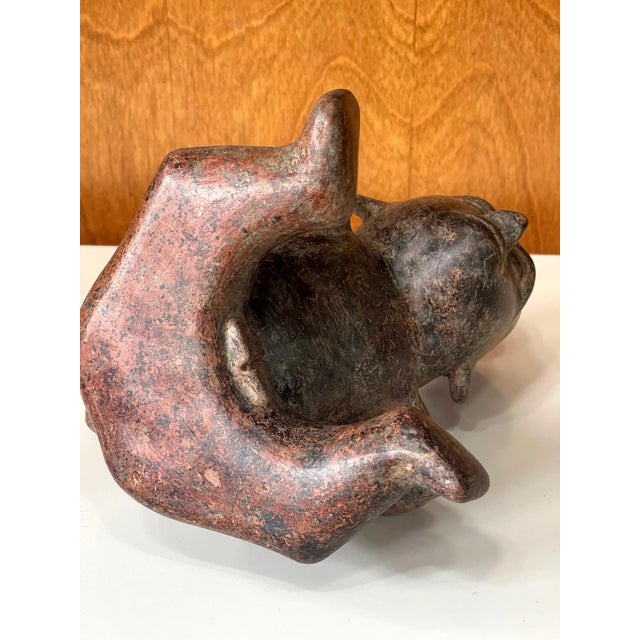 Ceramic Pre-Columbian Colima Hunchback Figure Vessel For Sale - Image 10 of 12