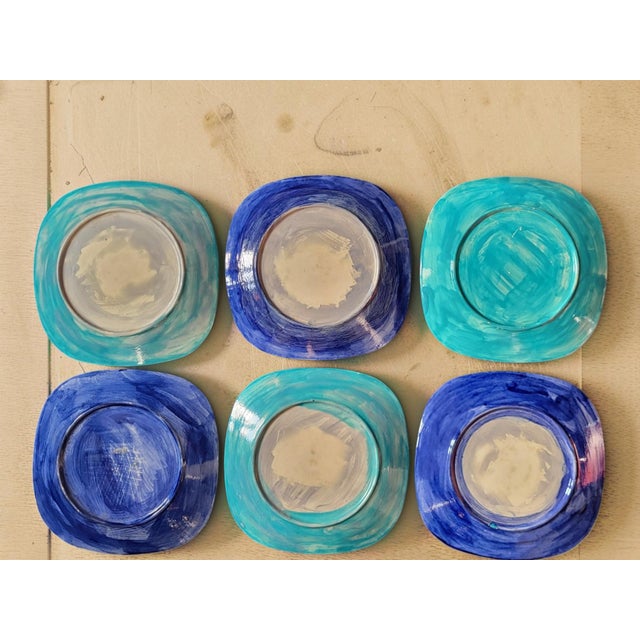 Vallauris Vintage Ceramic Plates from Vallauris, 1960s, Set of 6 For Sale - Image 4 of 6
