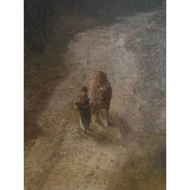 Gorgeous moody landscape by listed artist, Hermann Herzog, famous for his landscapes and seascapes as well as many views...