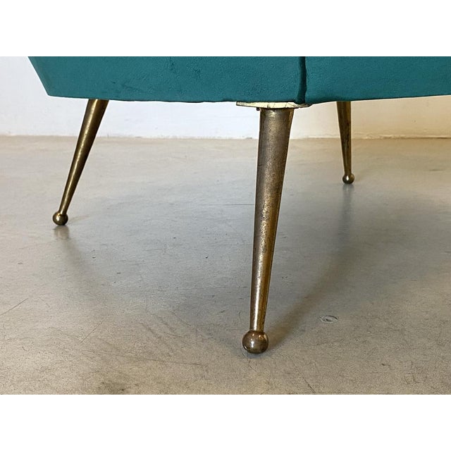 Metal Velvet Armchairs from Isa Bergamo, 1950s, Set of 2 For Sale - Image 7 of 13