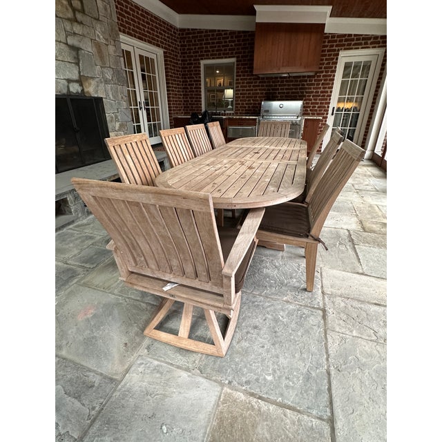 Expandable Gloster Teak Dining Table With 10 Chairs Chairish