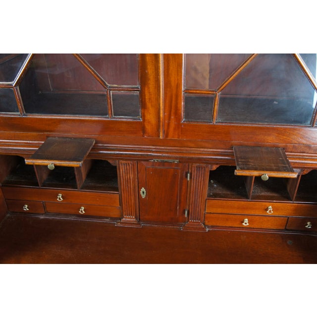 Antique Late 18th Century George III Mahogany Bureau Secretary Desk & Bookcase For Sale - Image 11 of 18
