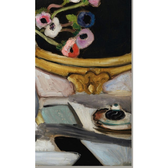 Paper 1919 French Floral Still Life Art Print, Black Mirror and Anemones by Henri Matisse - 36" X 48" For Sale - Image 7 of 8