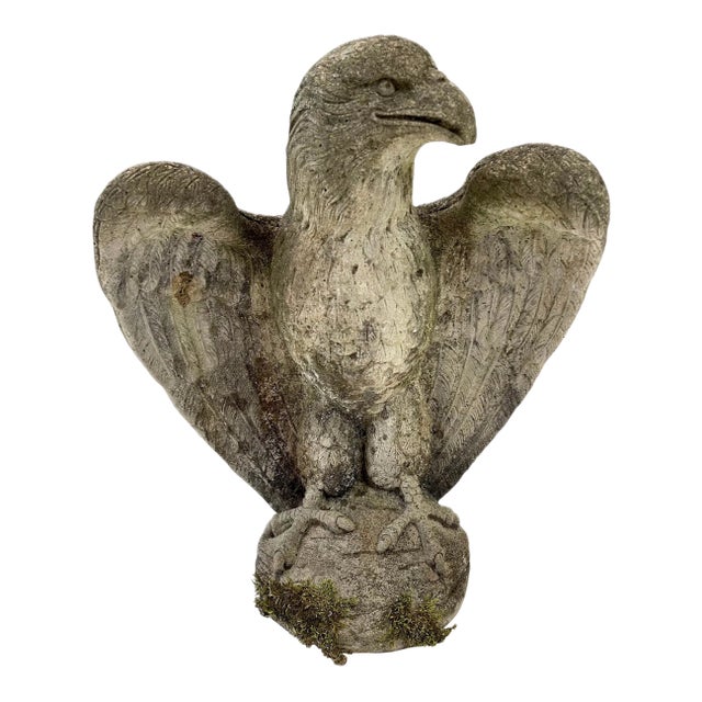 Henri Studio Cast Concrete Vintage Eagle, the Perfect Decor for Your Garden, Original Patina a Very Nice Find. For Sale