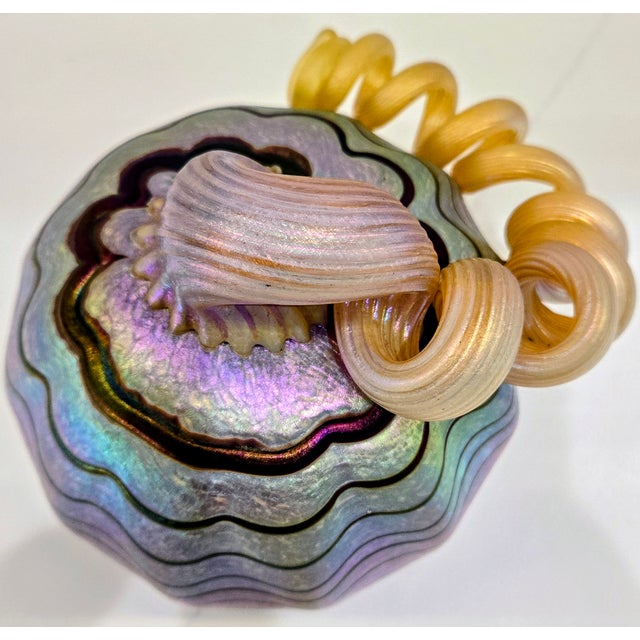 Glass Eric Dandurand Iridescent Art Glass Pumpkin – Harmony Glassworks 2012 For Sale - Image 7 of 9