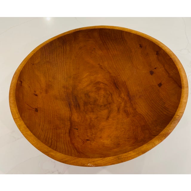 Wood Vintage Wooden Dough Bowl - Hand-Carved From a Single Piece of Wood For Sale - Image 7 of 9
