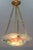 Art Deco Enameled Glass Four-Light Pendant Chandelier from Loys Lucha, 1930s For Sale - Image 6 of 18