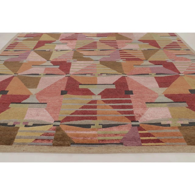 Rug & Kilim’s Oversized Scandinavian Style Rug With Polychromatic Design For Sale In New York - Image 6 of 11