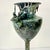 1970s Vintage Neoclassical English Stag Head Faux Verdigris Green Tole Pedestal Urn Vase. For Sale - Image 4 of 15